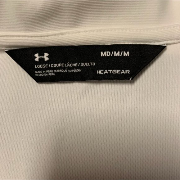 HEAT GEAR | Unisex | White Collared Polo Shirt | M | Moisture Wicking - Picture 5 of 10